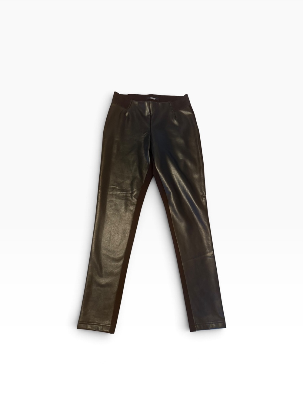 Chaps Black Faux Leather Leggings
